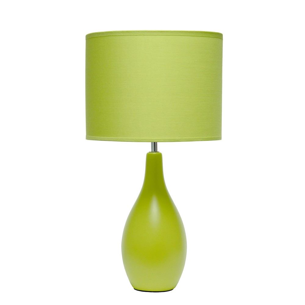 LT1152-GRN Ceramic Table Lamp for Living Room or Bedroom, Traditional Oblong Design