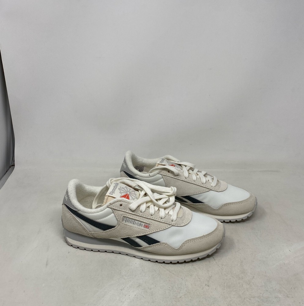 Reebok Classic Nylon Women’s Sneakers - White/Beige with Navy - Size 8