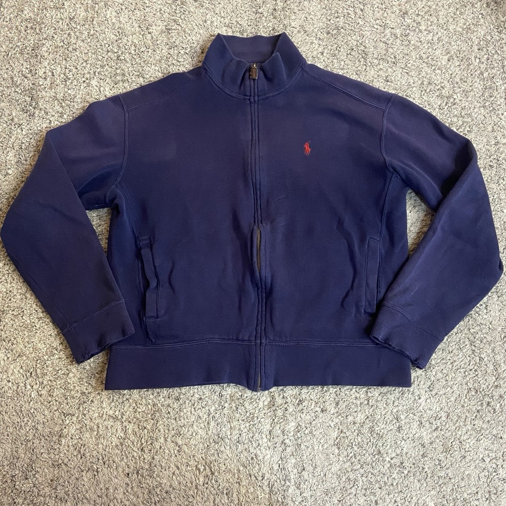 Vintage Polo by Ralph Lauren Men’s Sweater Navy Full Zip up Small