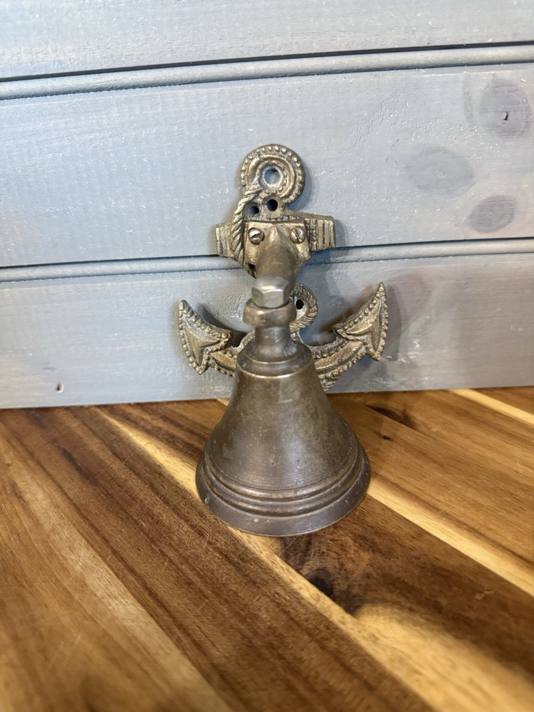 Vintage Anchor Bell Wall Decor Maritime Brass Nautical