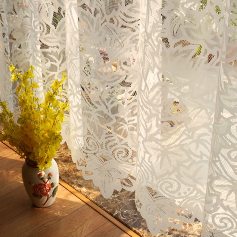 Lace Door Curtains French Country Cutwork Window Panel Room Divider Decor Modern