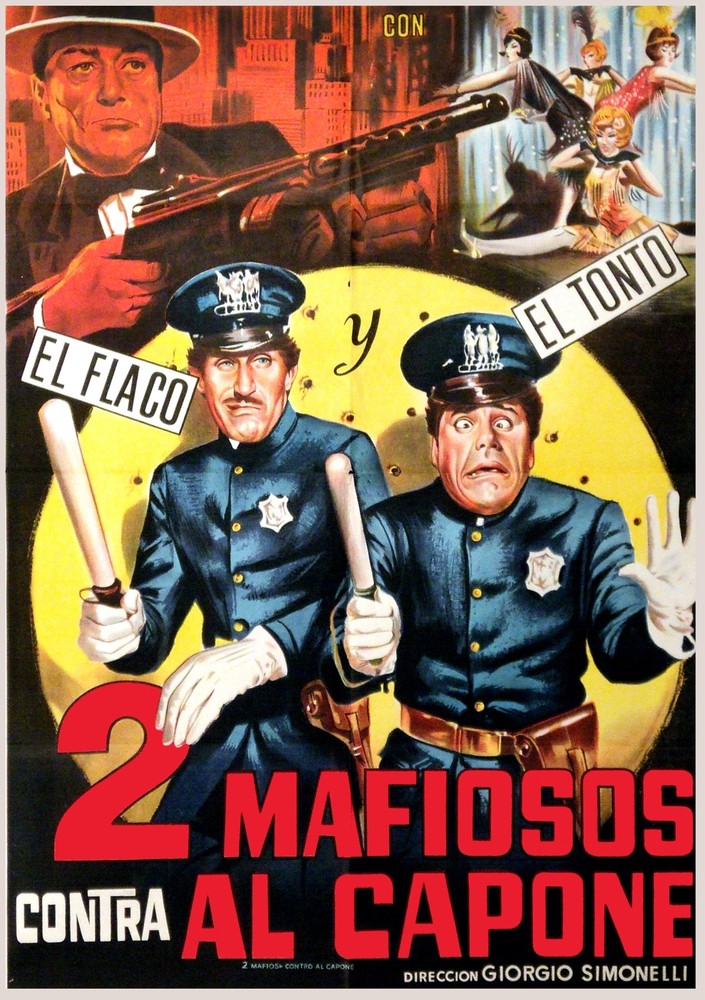 Vintage Spanish Movie Poster Dos Mafiosos contra Al Capone Mafia Film Art Home Decor
