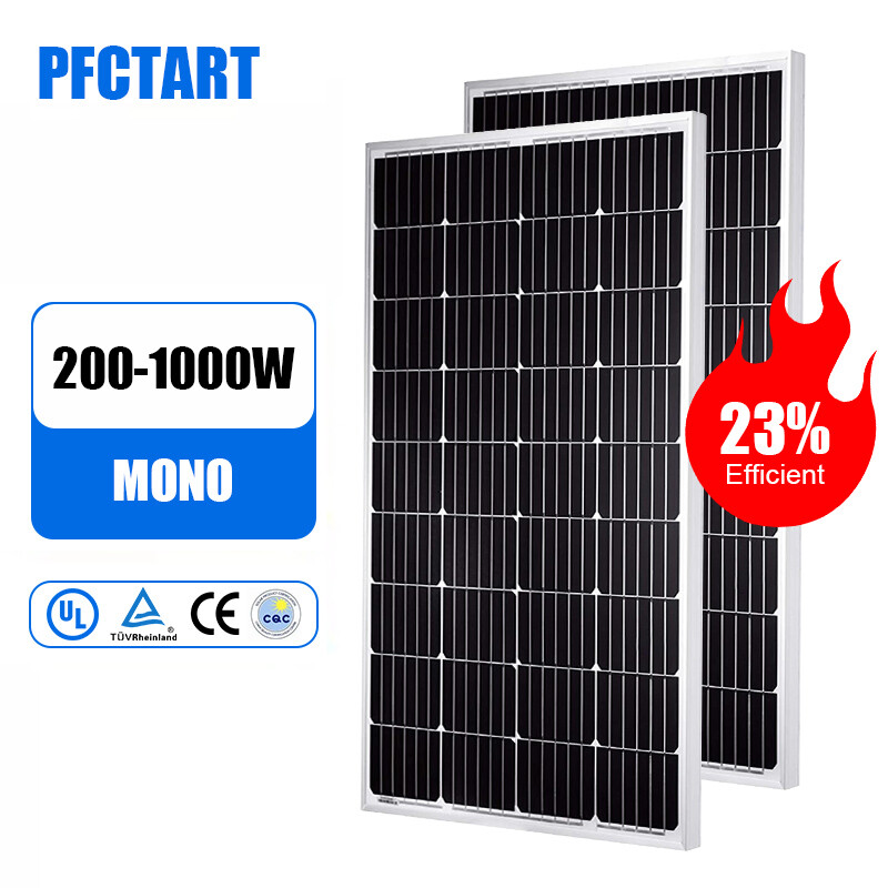 200W 12V Monocrystalline Solar Panel for Caravan Camping Home Battery Charging