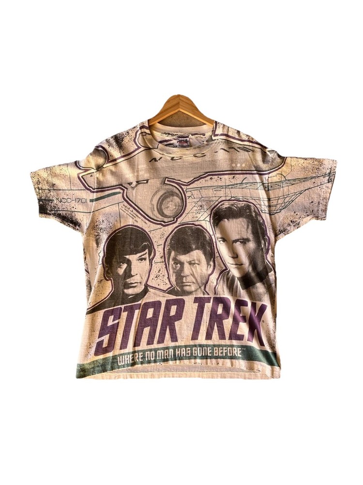 Vintage 90s Star Trek AOP All Over Print Single Stitch T-Shirt XL