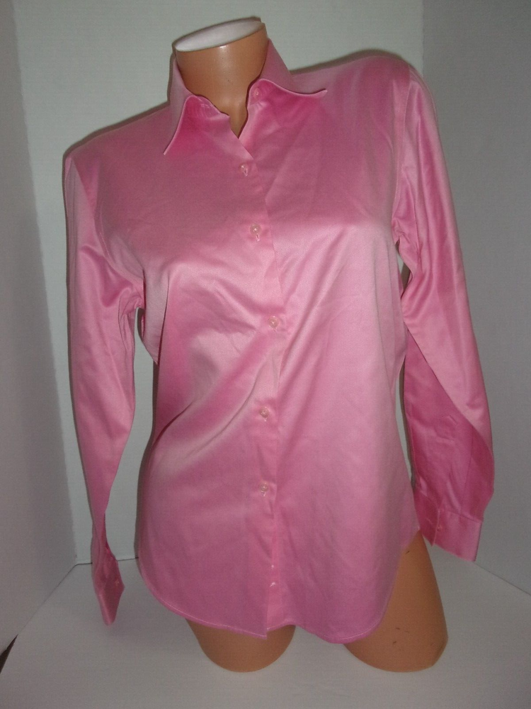 Talbots Long Sleeve Wrinkle Resistant Pink Button Down Shirt Sz 4