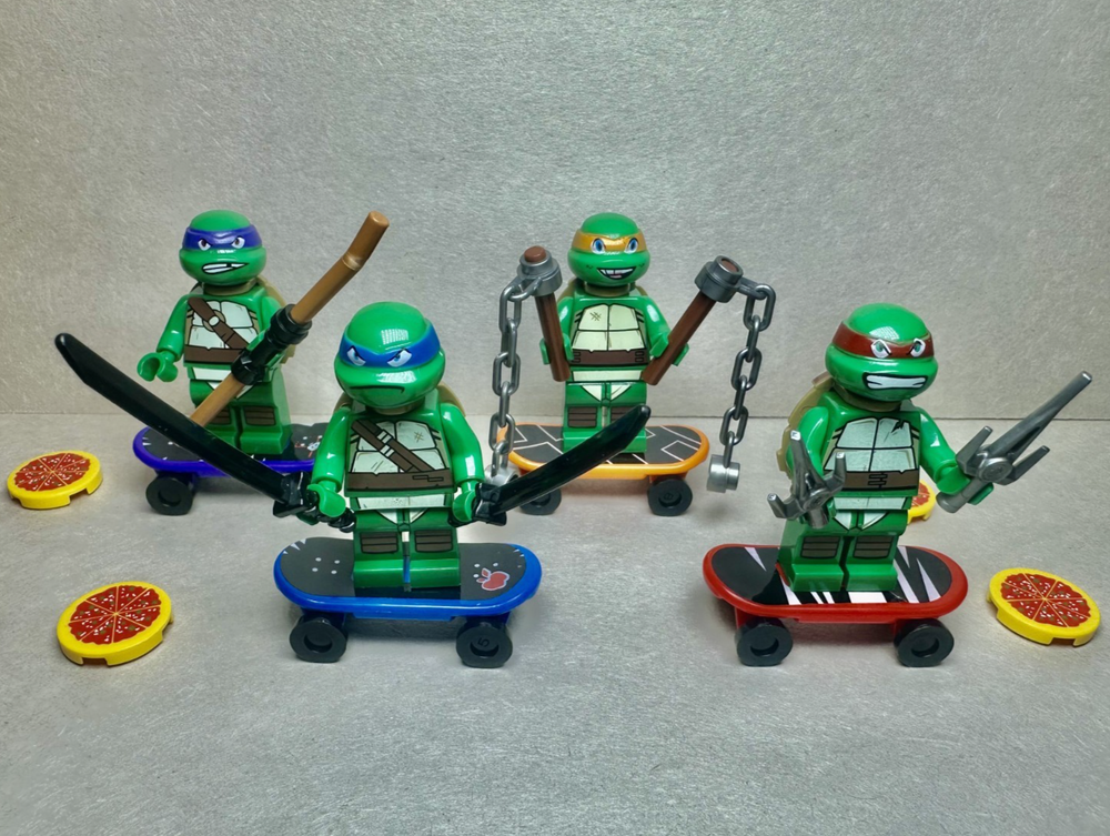 Custom Lego Teenage Mutant Ninja Turtles 2012 Show Minifigures 4 Pack
