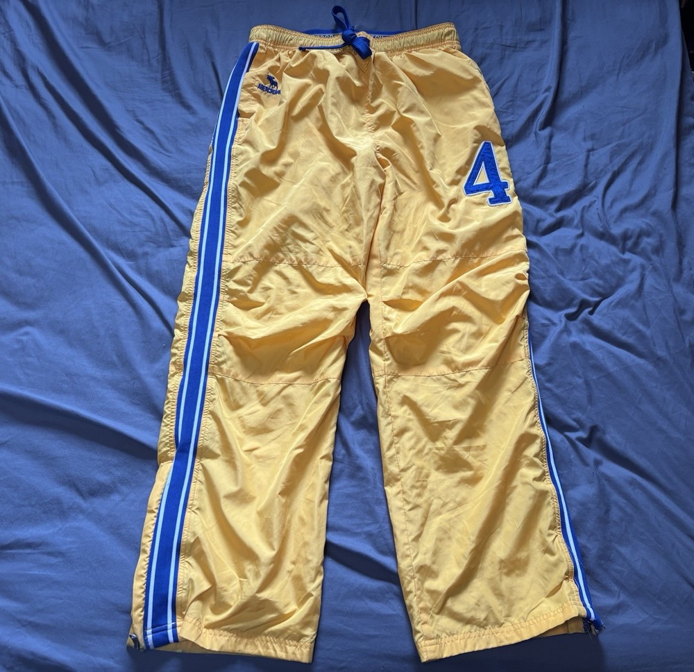 Abercrombie & Fitch Track Pants Mens Large Yellow Vintage Y2K Moose 4 Logo
