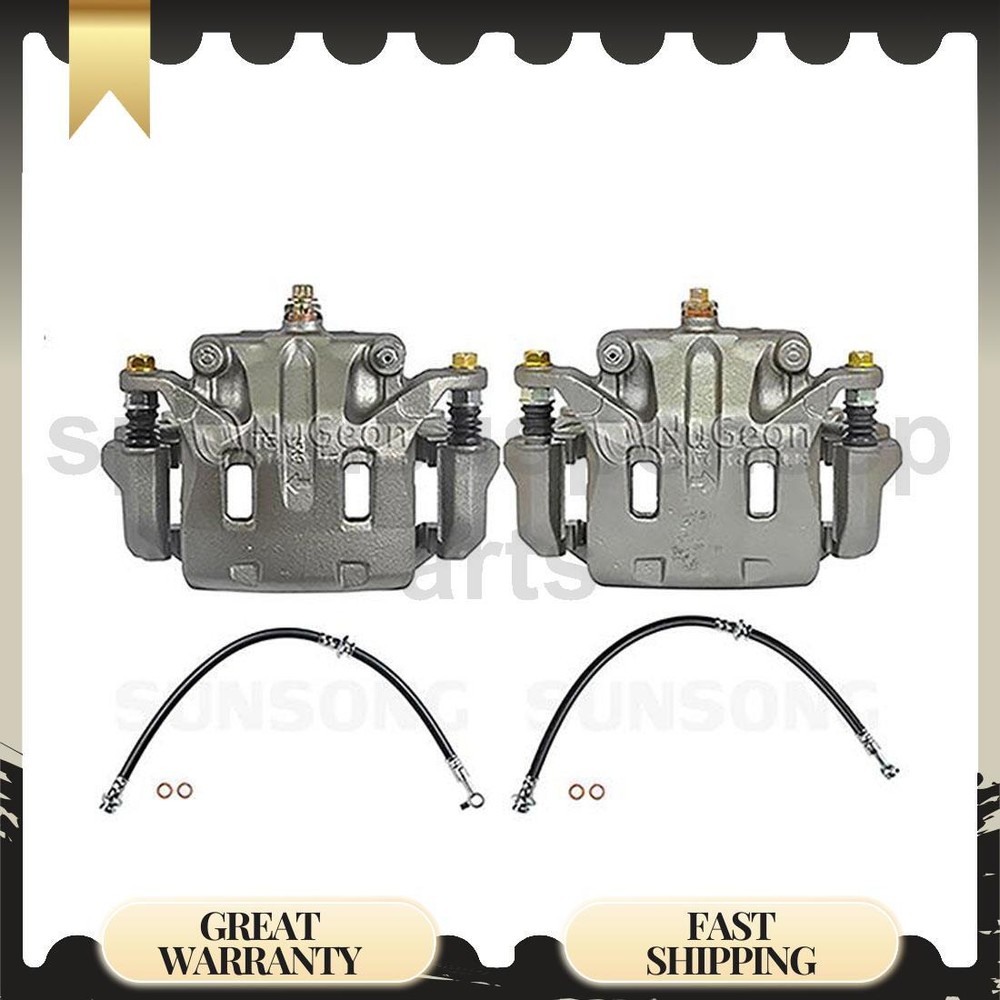 Front Brake Caliper & Hose Kit 4pcs for 2011-2014 Nissan Murano