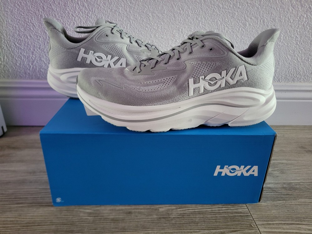 Hoka M Clifton 10 Wide Size 14 2E Wide Stellar Grey