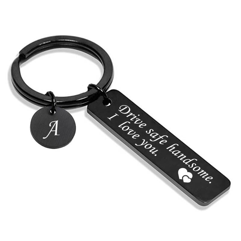 Stainless Steel Drive Safe Keychain Keyring Gifts W/ A - Z For Husband Boyfriend
