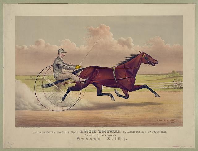 Hattie Woodward Trotting Mare Gus Wilson 1881 Currier & Ives Horse Print