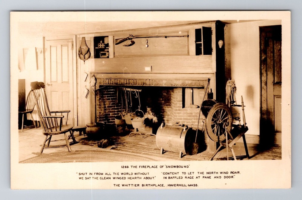 Haverhill MA-Massachusetts, Whittier Birthplace, Antique Vintage Postcard