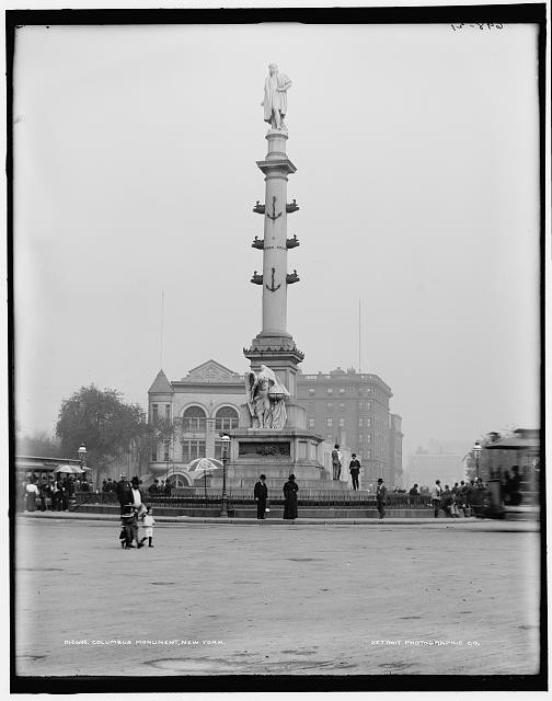 New York NY Columbus Monument Christopher Columbus c1900 59th Street Statue