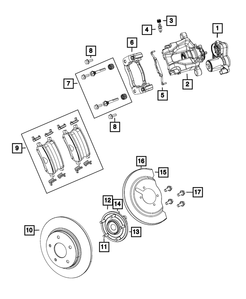 Genuine Mopar Disc Brake Caliper Assembly Left 68675593AA