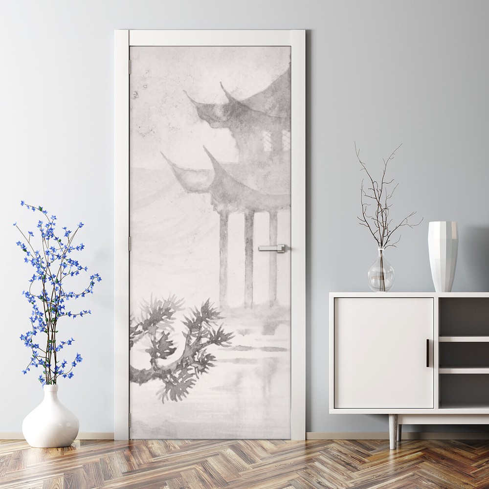 Japanese Painting design Door Decal Self adhesive Door Decal Wallpaper