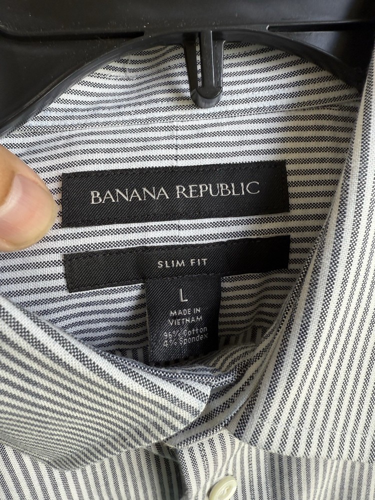 Banana Republic Men's Slim Fit Button Down Shirt Nice Blue Size L Cotton Popular