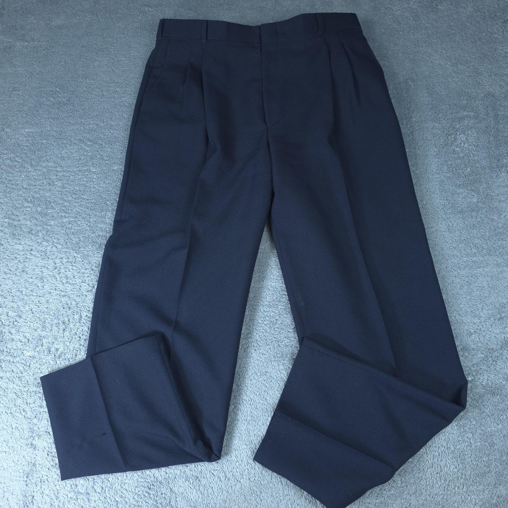 Vintage Levis Travelers Dress Pants Mens 28x30 Blue Pleated Wool Trousers USA