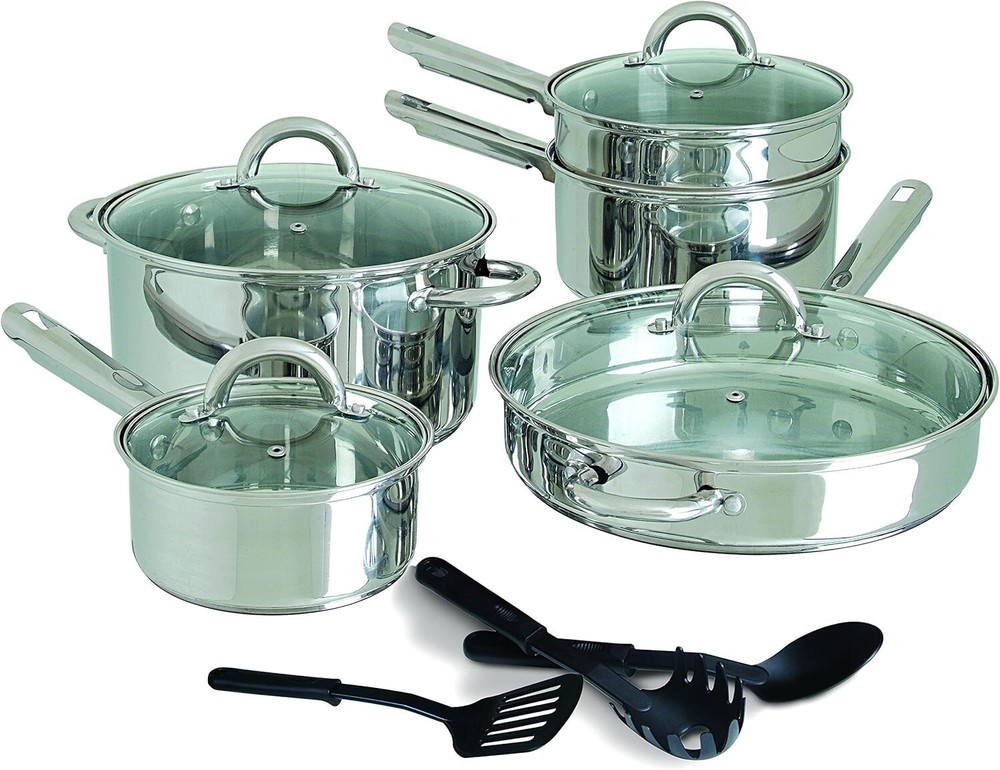 Gibson Home Abruzzo Stainless Steel 12 Piece Cookware Set-image