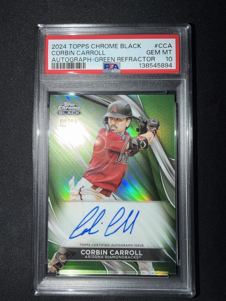 2024 Topps Chrome Black - Autographs Corbin Carroll #CBA-CCA Green Refractor /99