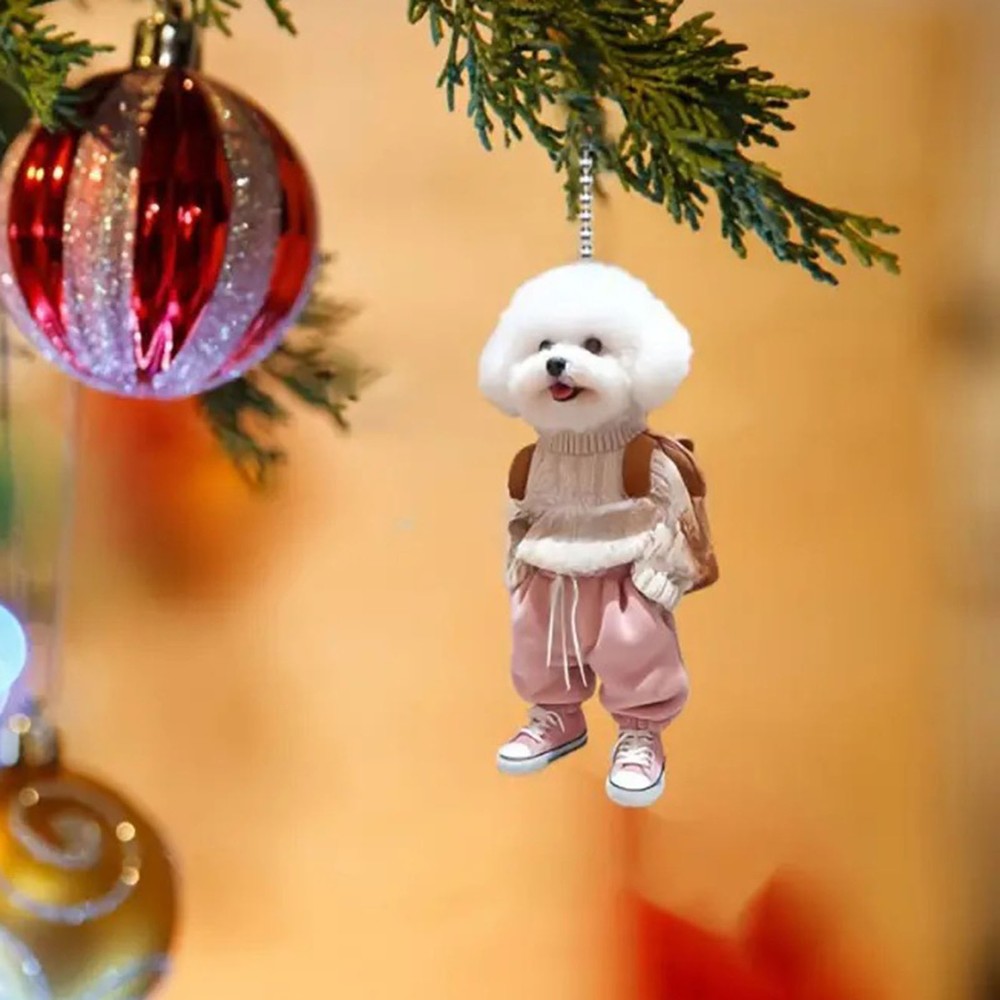 Dog Shaped Pendant Car Hanging Decoration Realistic Looking Easy to Hang