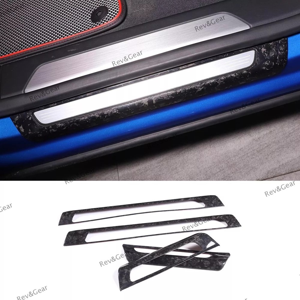 4 * Forged Carbon Door Sill Guard Plate Panel Cover For LAMBORGHINI URUS 2018-25