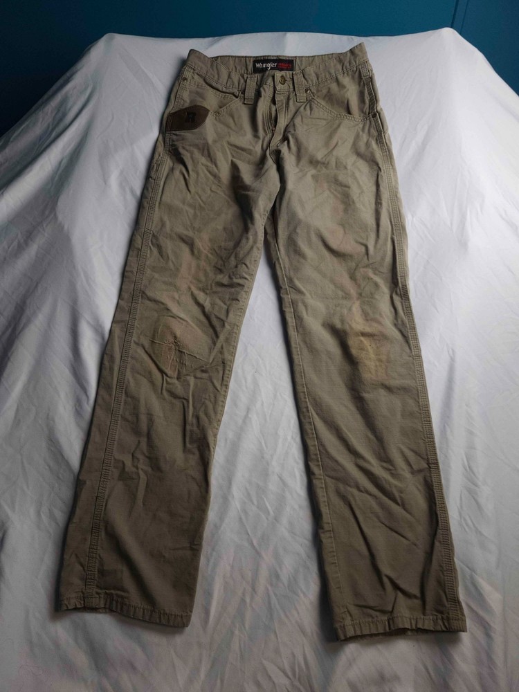 Wrangler Riggs Rugged Wear Workwear Pants Mens Size 30x32 Brown Ripstop Gorpcore