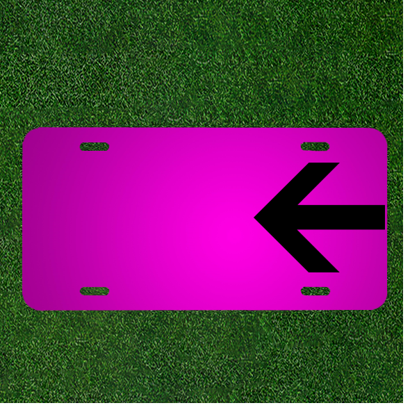 Create Your Own Black Arrow Left Custom Car License Plate with Names