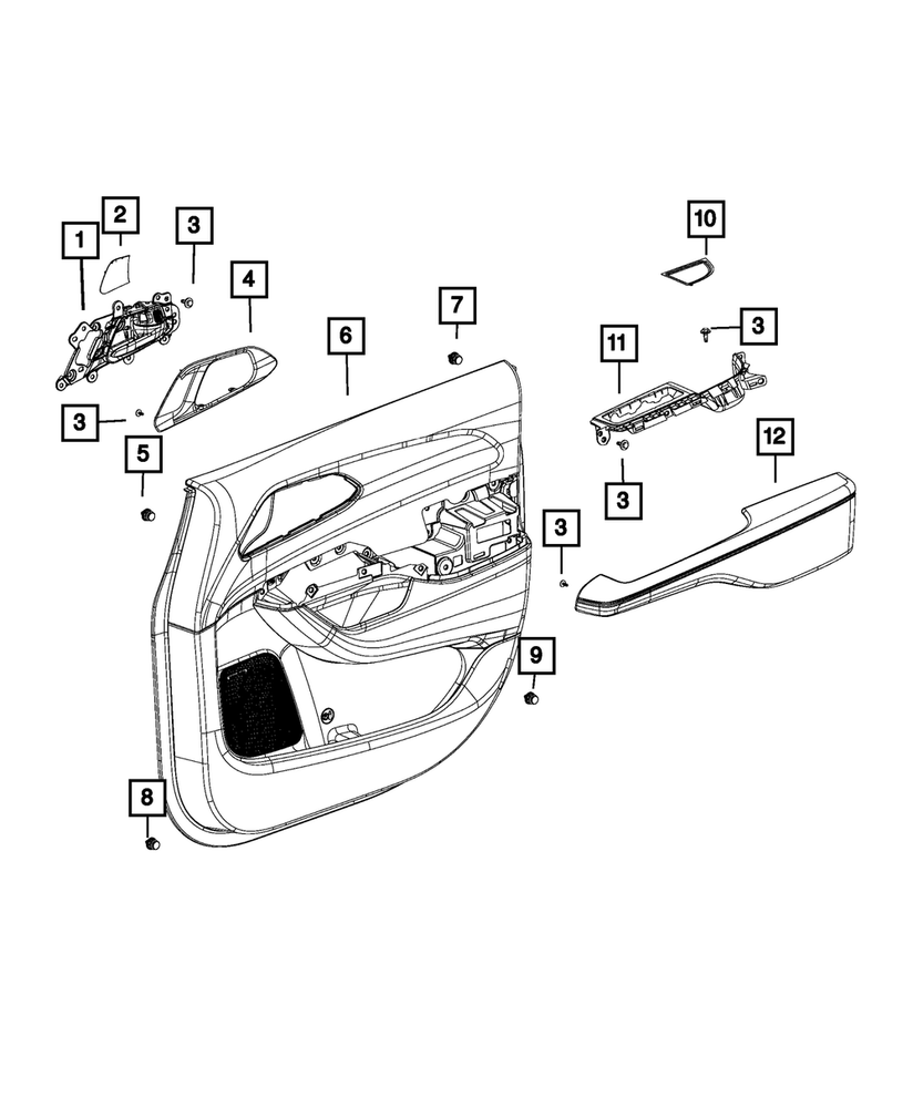 Genuine Mopar Front Door Trim Panel Left 7AH081X3AA