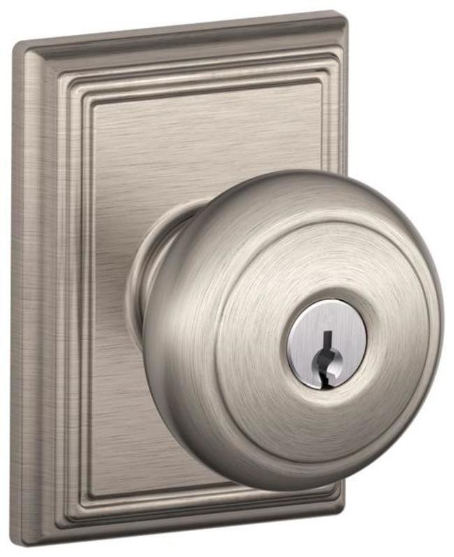 Schlage F51-AND-ADD Andover Nickel Keyed Entry Door Knob Set