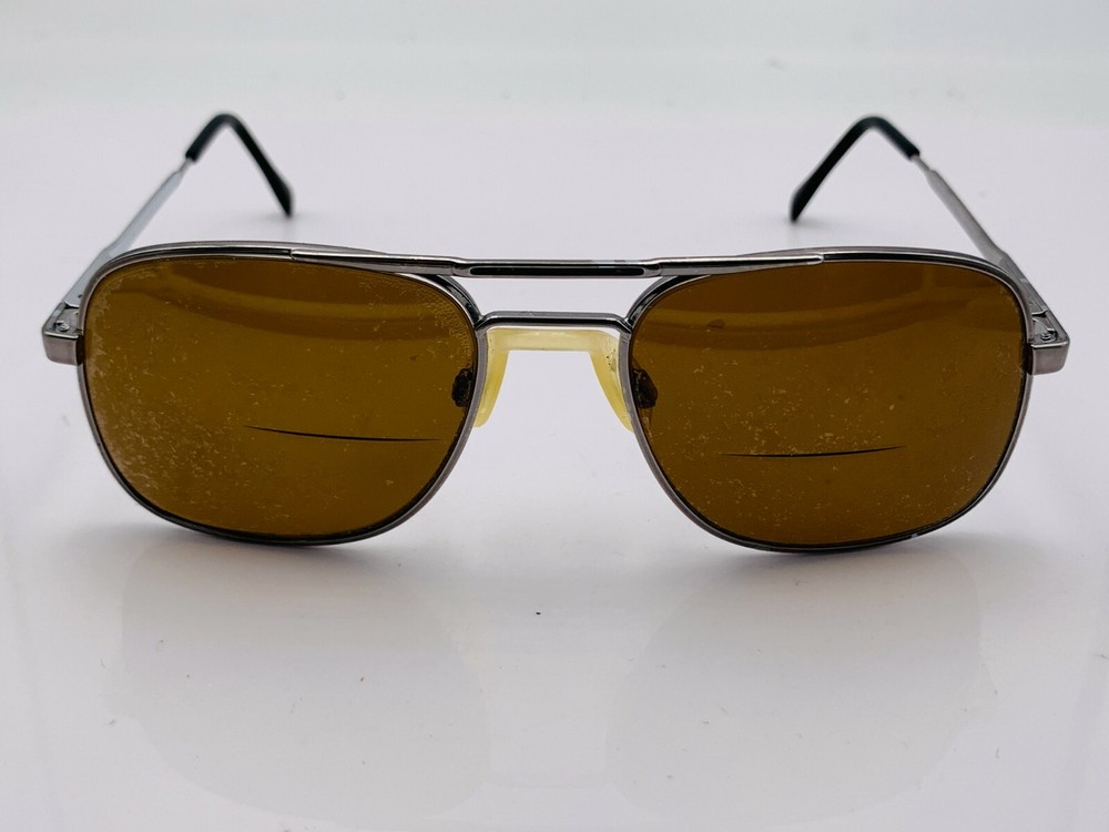 Vintage Firenza Pride Silver Gray Metal Pilot Sunglass Frames, Korean Design, Retro Style, No Lenses Included