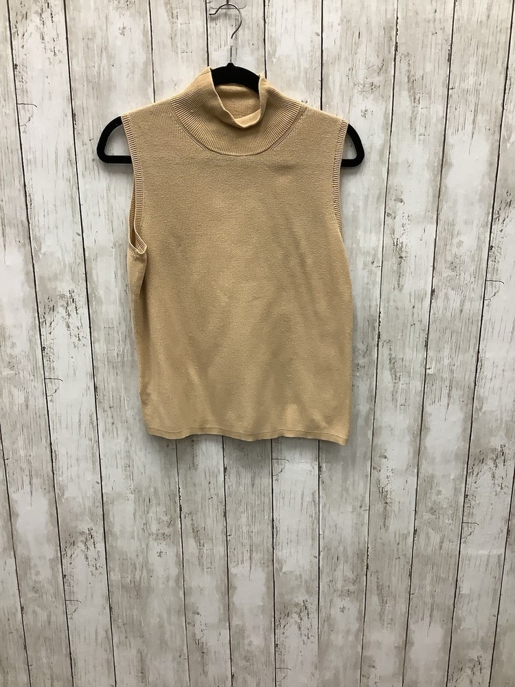 Tommy Bahama Tan Turtleneck Sleeveless Top Medium