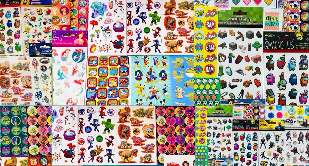 MEGA LOT 499+ SANDYLION STICKER COLLECTION - TONS OF MXD THEMES, MOVIE SUPERHERO