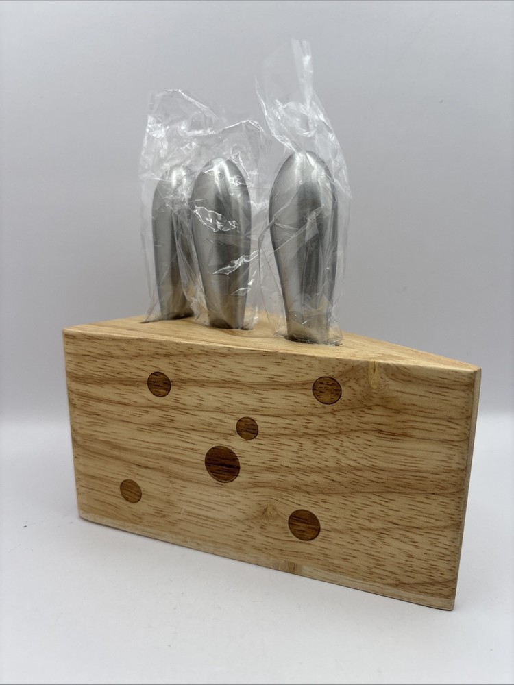 Cheese Knife Block with 3 Serving Utensils