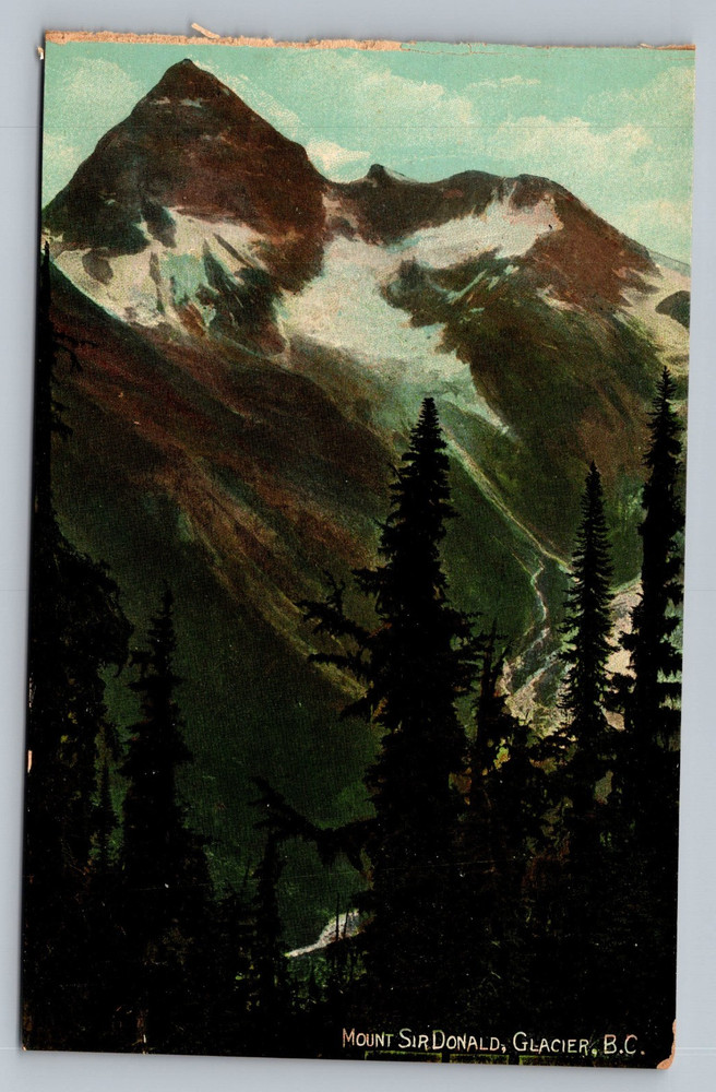 Mount Sir Donald Glacier British Columbia Canada Vintage Postcard