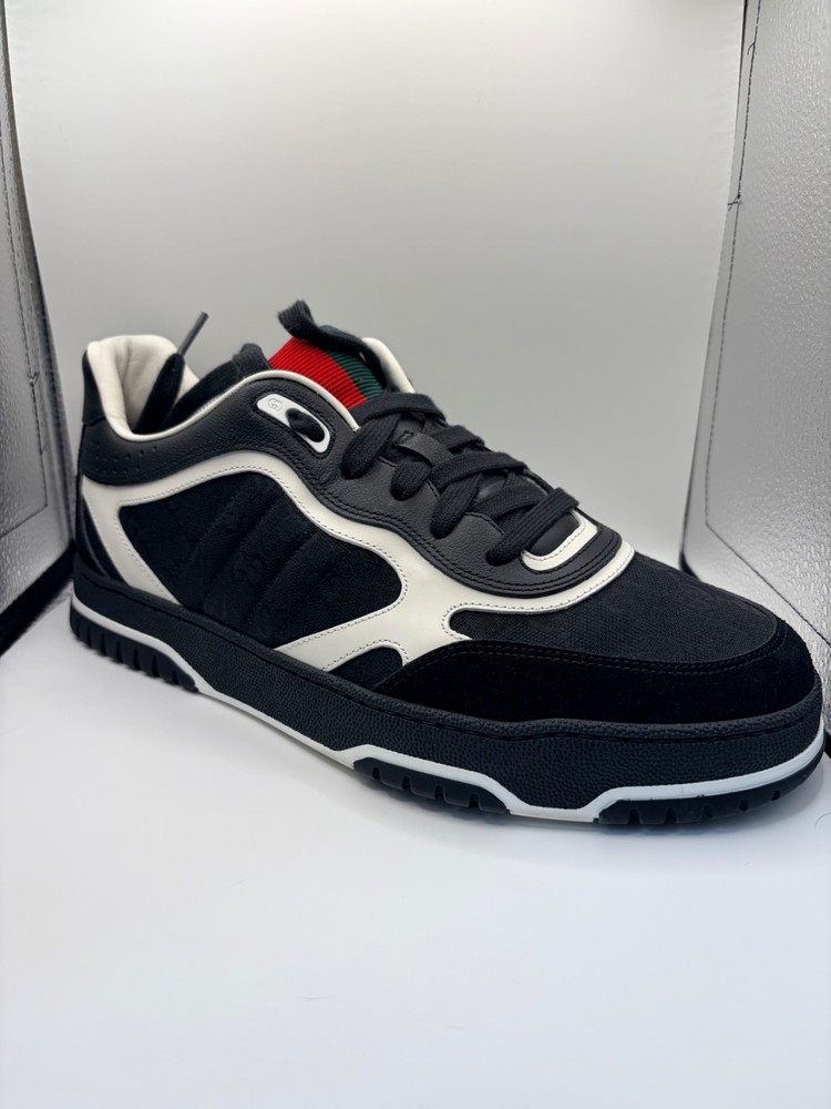 Gucci Re-Web Men's Black Original GG Canvas Sneaker (Gucci Size 9.5/US Size 10)