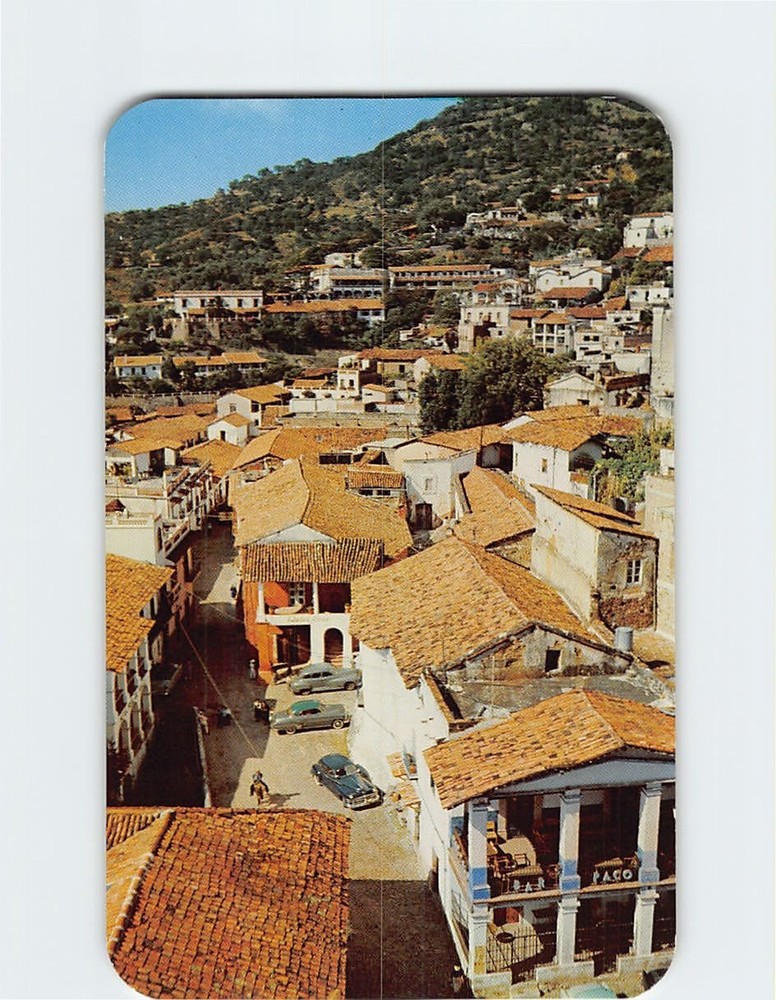 Postcard View from the Church tower Main Street Taxco Mexico