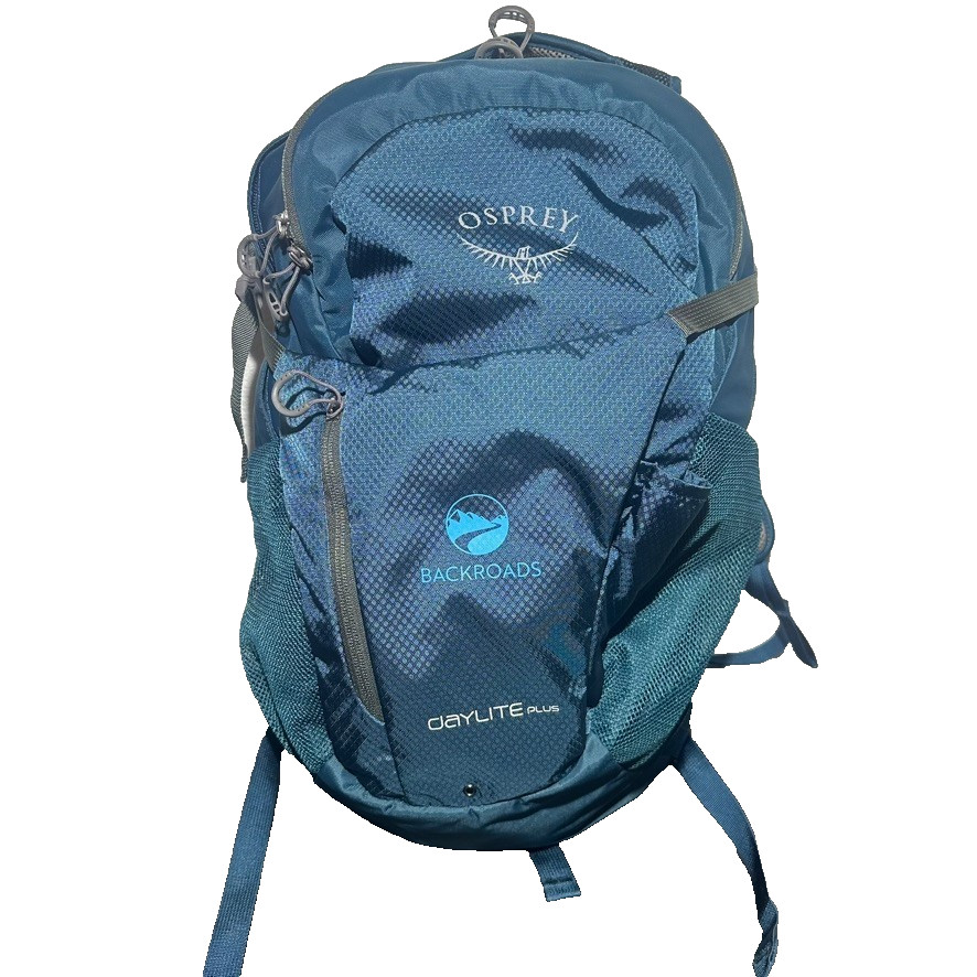 Osprey Daylite Plus 20L Daypack Hiking Backpack Blue Logo Backroads Hydro Water
