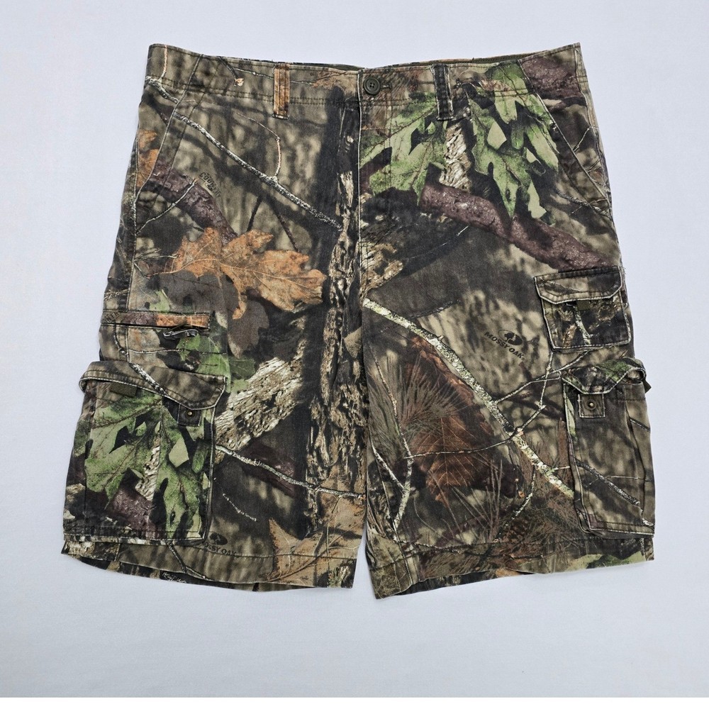 Faded Glory Mens Mossy Oak Camo Cargo Shorts Size 38 Break-Up Country Utility