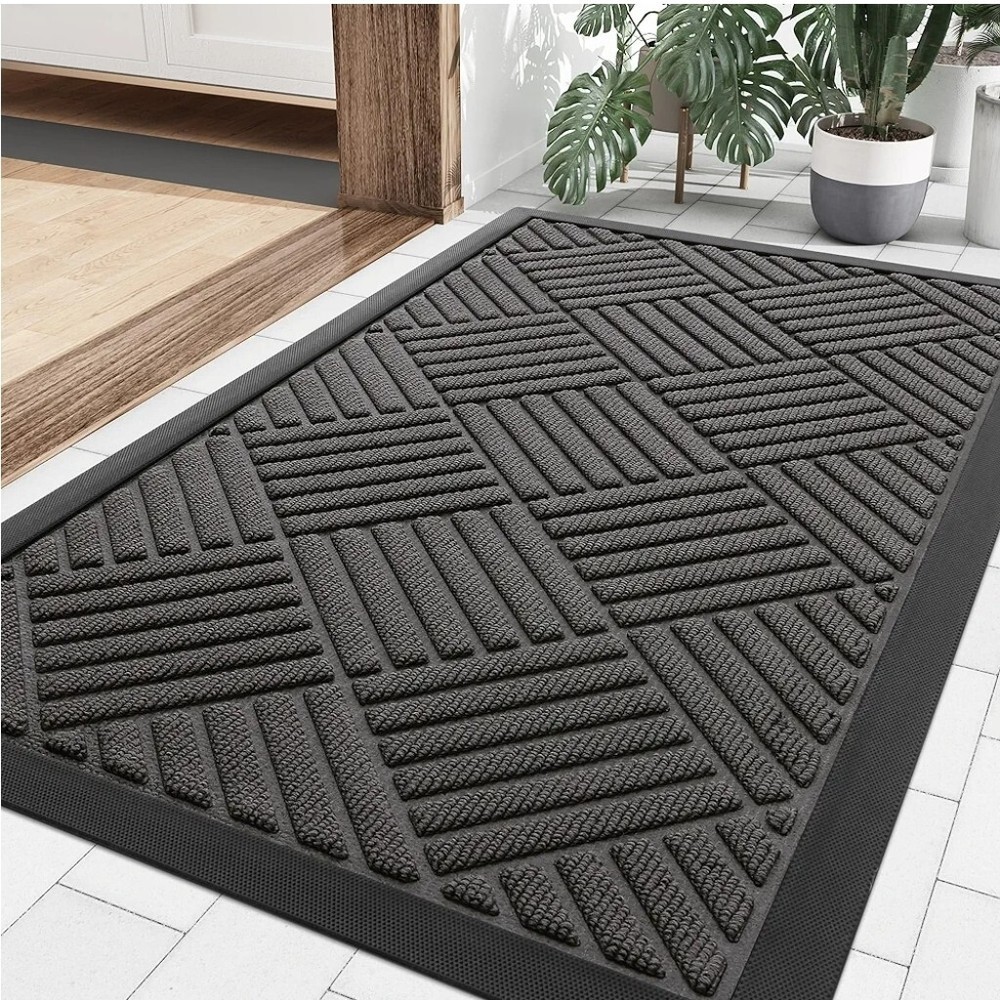 Front Door Mat – Heavy-Duty Rubber, Non-Slip, Traps Dirt & Moisture, 29.5x17