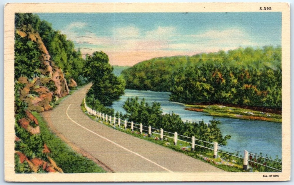 Postcard - Road River Nature Trees Scenery