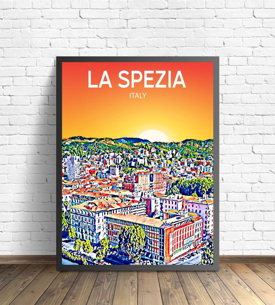 La Spezia Spain Art Poster Sunset Night Poster Art Print La Spezia City Modern