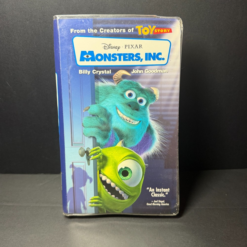 Monsters Inc. VHS 2002 Disney Pixar Blue Video Tape Classic Movie VTG Clamshell