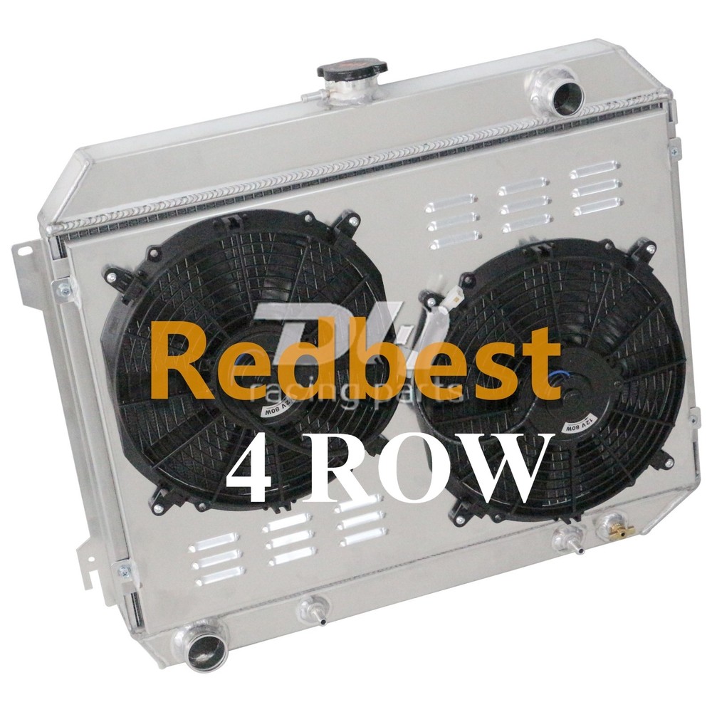 4 Row Radiator+Shroud+Fan Fit 68-74 Dodge Plymouth Mopar BIG BLOCK 383 426 440ci