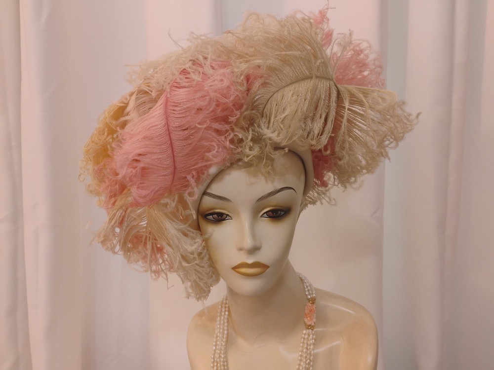Rare 1 Of A Kind Styled By Jack McConnell N Y Unworn Red Feather Plume Hat