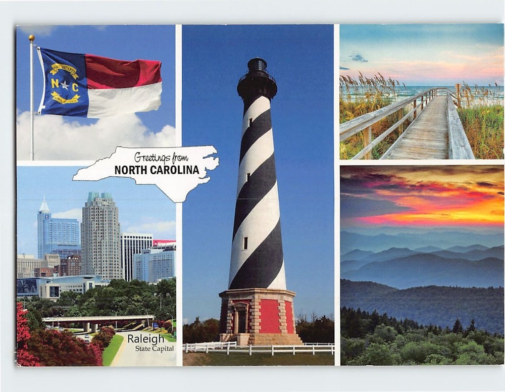 Postcard Scenes & Views Greetings from North Carolina USA