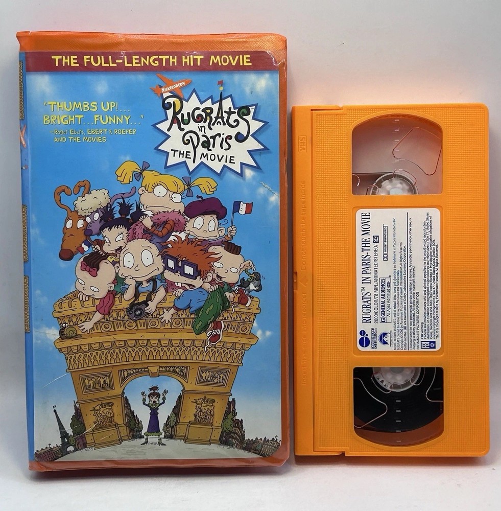 Rugrats In Paris The Movie VHS 2000 Nickelodeon Video Tape Orange VTG Clamshell