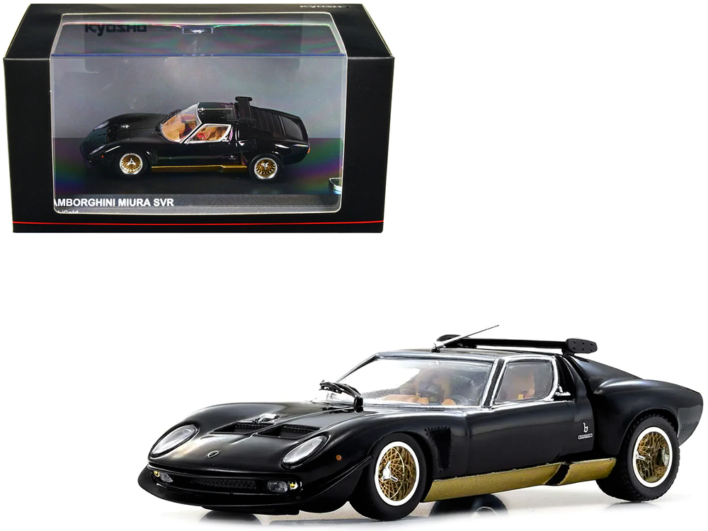 Lamborghini Miura SVR Black Gold Accent Wheels 1/43 Diecast Model