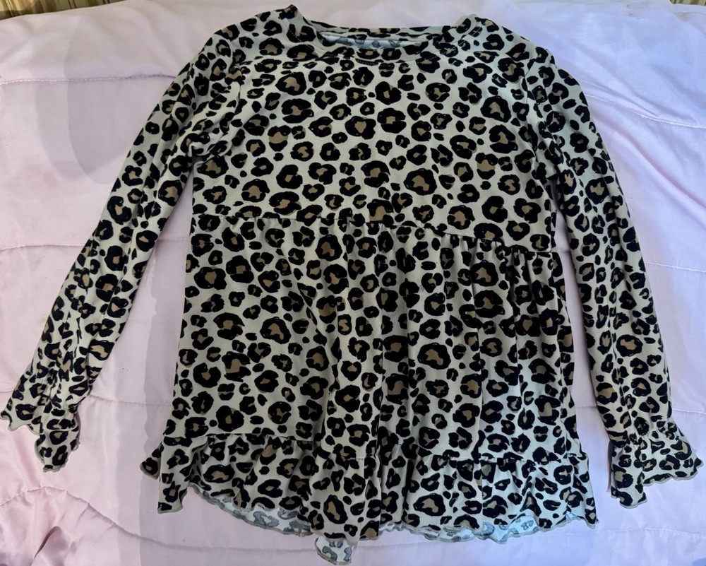 Long Sleeve Cheetah Print Dress Shirt