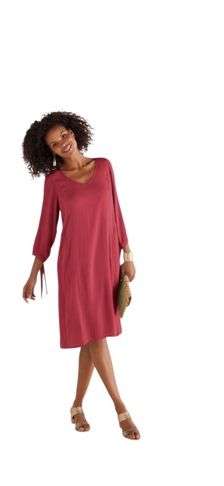 Soft Surroundings Womens Boho Cut Out Tie Bow Sleeves Hera Dress 18
