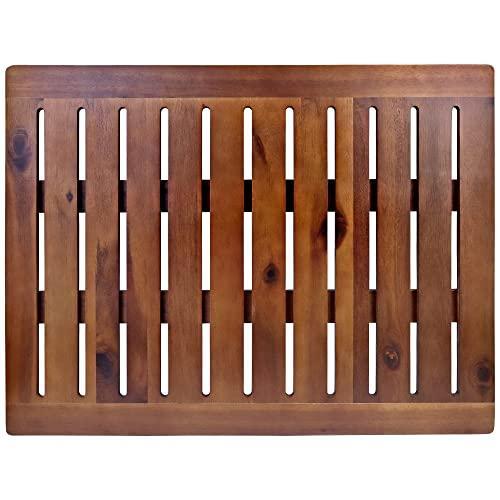 Acacia Wood Bath Mat 18x24 Luxury Non-Slip Shower Mat by Demigo-image